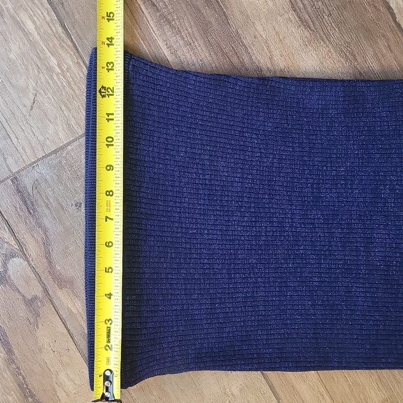 Nordstrom's Open Edit Blue & Black Sparkle Ribbed Sweater Skirt, Small - Picture 3 of 10